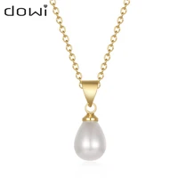 dowi 2022 trendy simple shell beads pearl clavicle chain gold color necklace for women female party wedding jewelry gifts