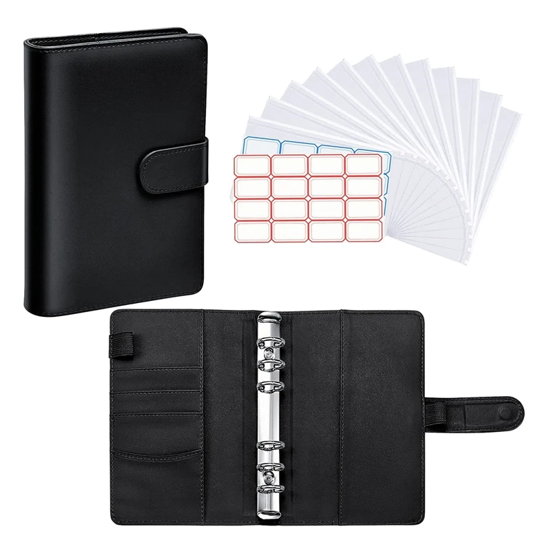 

15 Pcs PU Leather Notebook Binder Budget Planning Binder Set Binder Pocket Personal Cash Budget Envelope System Binder