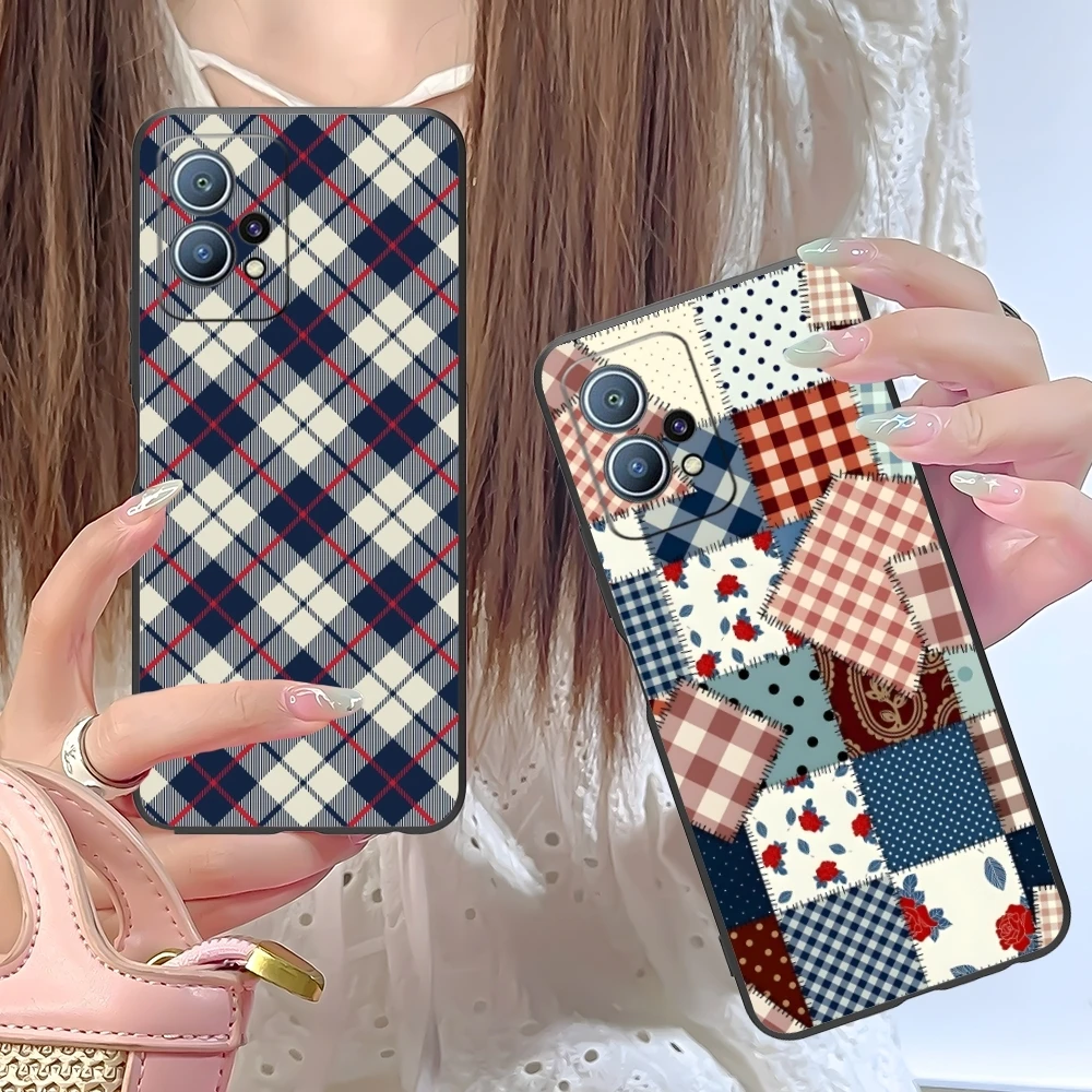 Чехол для мобильного телефона с решетчатой текстурой Huawei P60 P50 P40 P30 P20 P10 P9 P8 Pro Lite Plus