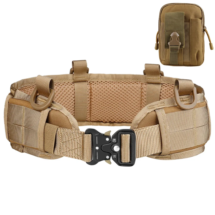 Outdoor Adventure Multi-purpose Men 125cm Tactical Belt+Waist Cover+Bag Field Training Waist Sealing Tactical Canvas Belt New