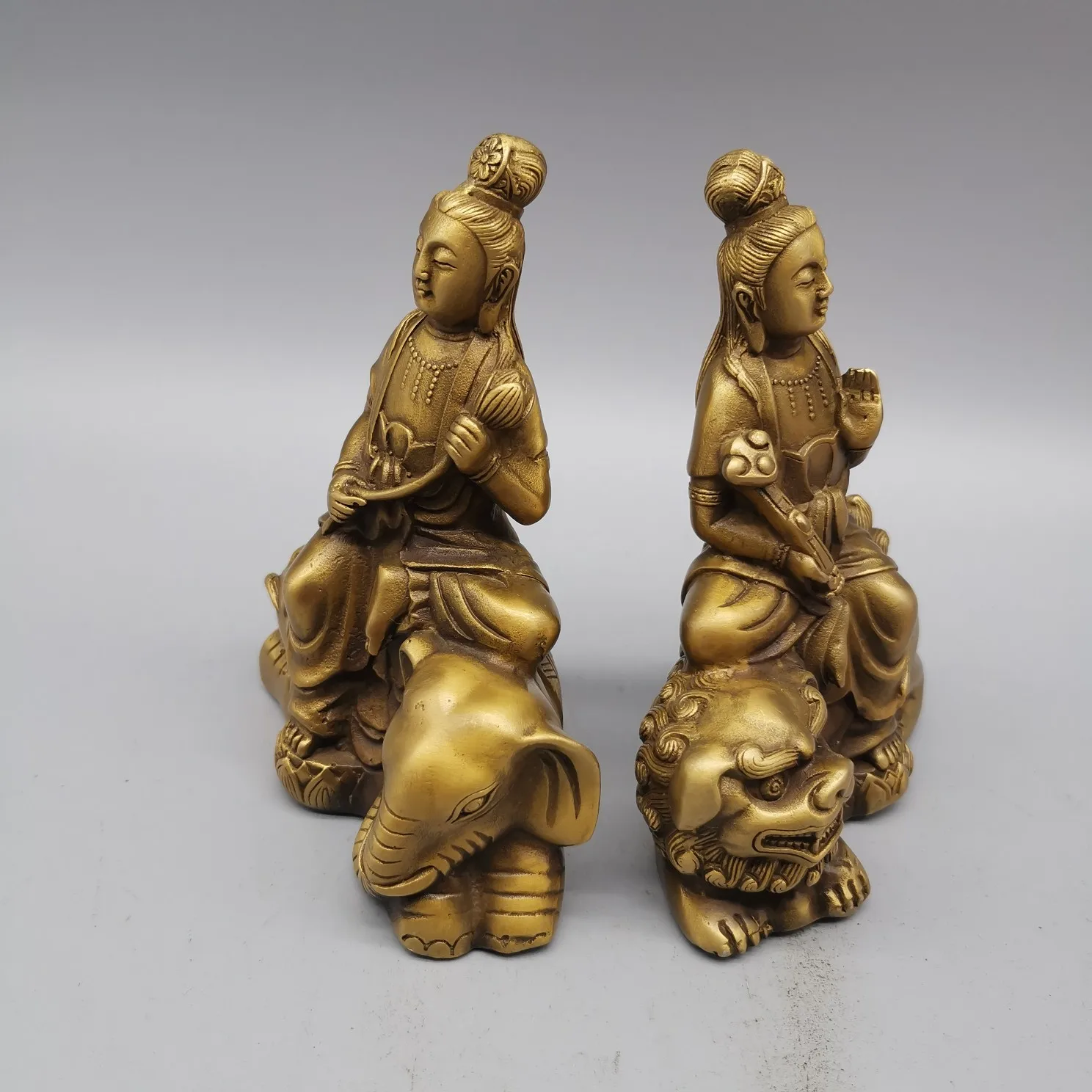 Модная китайская Изысканная латунная статуя Будды Manjushri украшение для комнаты