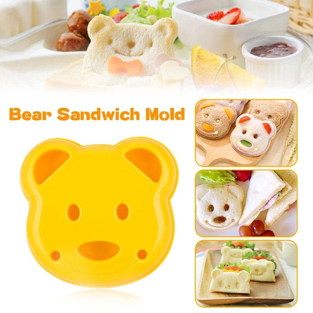 

Kitchen Breakfast Bear Sandwich Mold Bear Shape Biscuit Sandwich Mold Cutter For Kids Bread Mold DIY Home Making Accessories