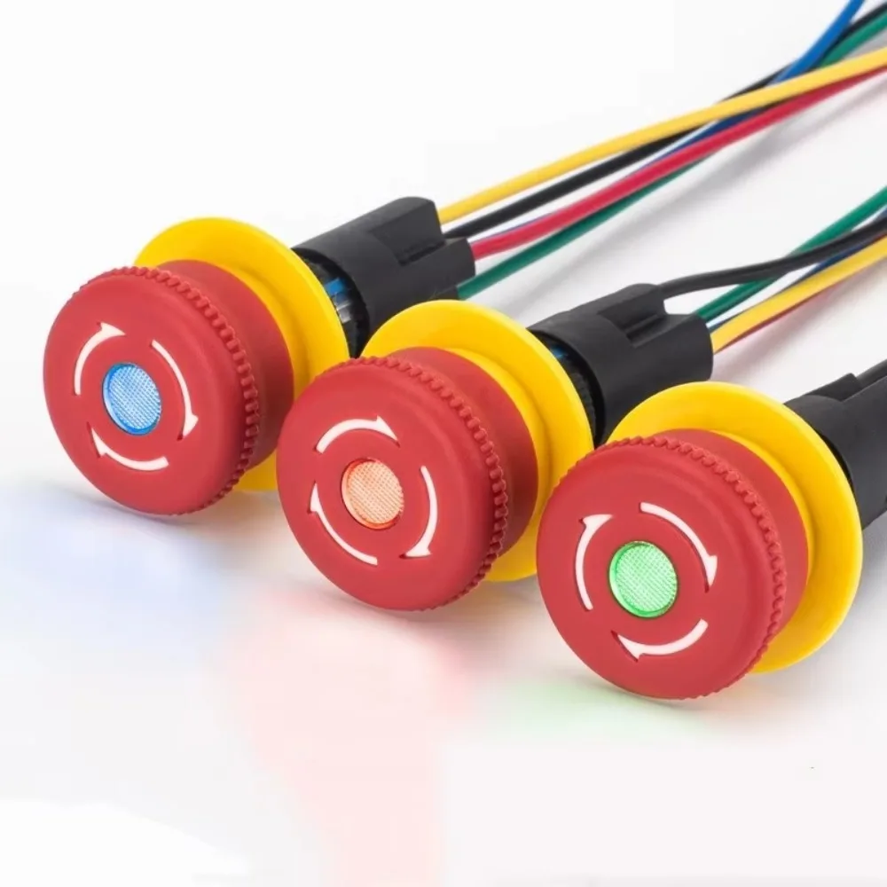 16 мм поворотный кнопочный переключатель аварийной остановки с красной