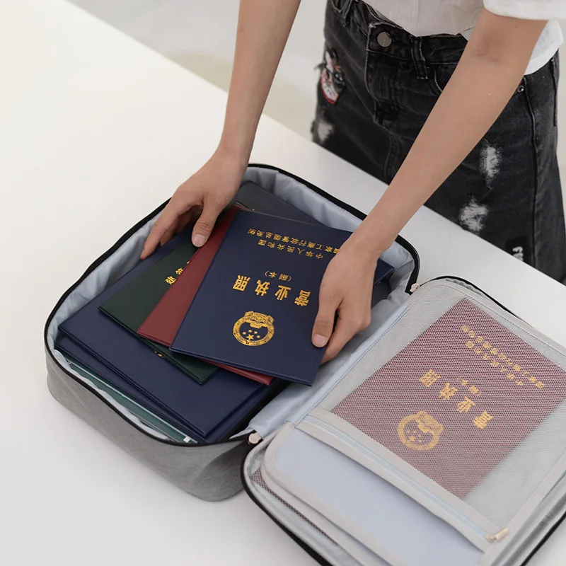 

Document Organizer Briefcase Folder Holder Cover Passport Home Safe Functional File Storage Case Vacation Travel Accessories