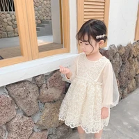 kids clothes girls dresses spring autumn lace embroidery mesh princess dress for babies 100 cotton birthday childrens clothing