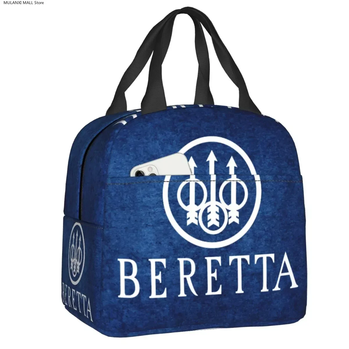 

Beretta Thermal Insulated Lunch Bag Women Military Gun Lover Portable Lunch Box for Outdoor Picnic Multifunction Food Tote Bags