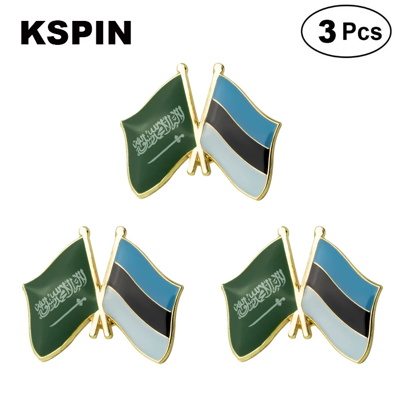 Saudi Arabia & Estonia Frendship Lapel Pin Brooches Pins Flag badge Brooch Badges