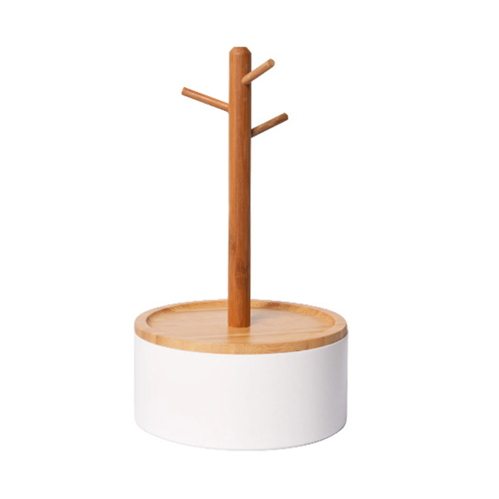 

Branch Jewelry Display Stand Earring Necklace Bracelet Pendant Holder Key Ring Storage Tray Round Base Storage Box Home Decor