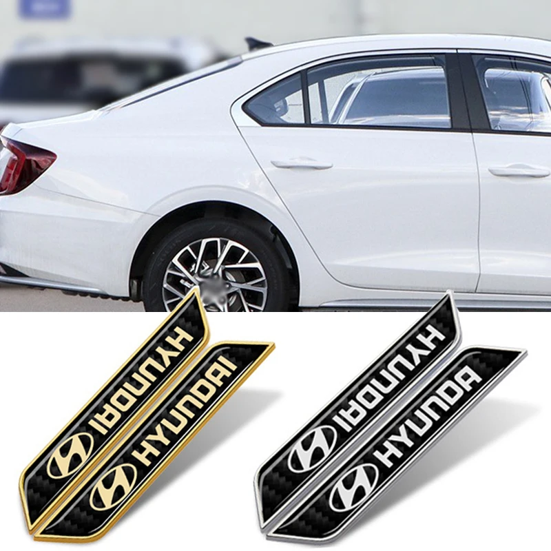 

2pcs Car Fender Side Emblem Stickers Badge Logo Decals for Hyundai Elantra Tucson Kona IX35 I20 I30 I10 I40 Accent Sonata Azera