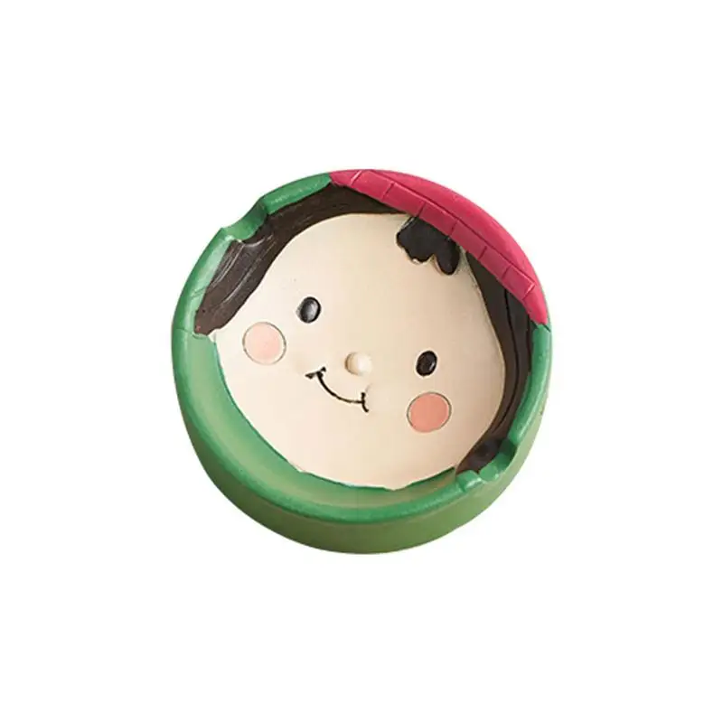 Ash Tray Cartoon Cute Girl Smokeless Ashtray With Two Slots Portable Decorative Resin Ashtray Fancy Cute Cool Ash Tray For Home