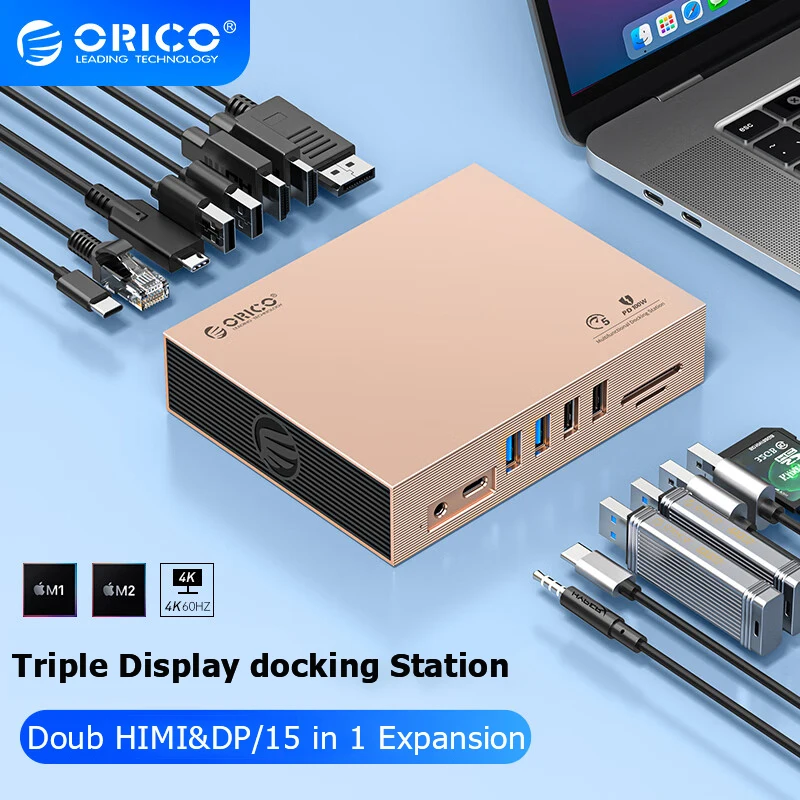 

ORICO USB C HUB Type C Desktop Dock HDMI-compatible 4K60Hz PD100W USB3.0 Docking Station for MacBook Pro RJ45 SD Card Reader HUB