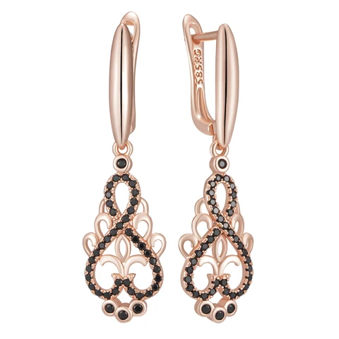 Серьги-капельки Kinel Trend 585 розовое золото с кристаллами