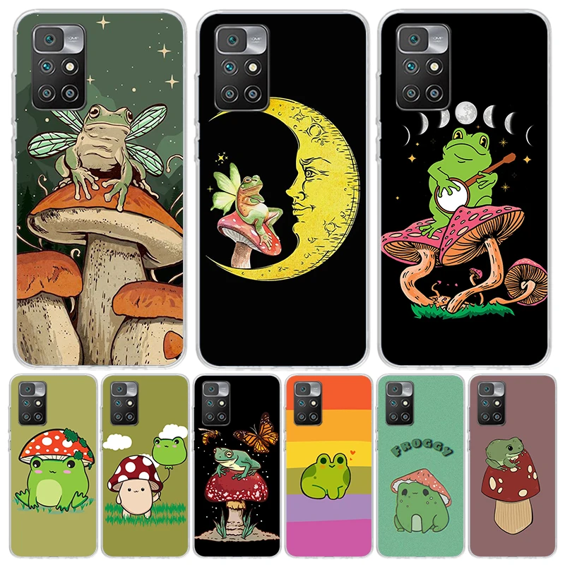 Cottagecore лягушка гриб Kawaii чехол для телефона Xiaomi Redmi 12 12C 10 10C 10A 9 9C 9A 9T 8 8A 7 7A 6 Pro 6A S2 K20 K30