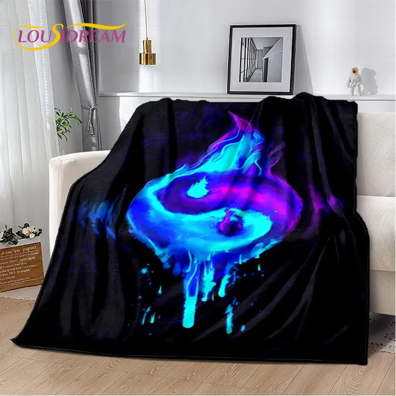 

3D Chinese Tai Chi Bagua Yin Yang Soft Plush Blanket,Flannel Blanket Throw Blanket for Living Room Bedroom Bed Sofa Picnic Cover