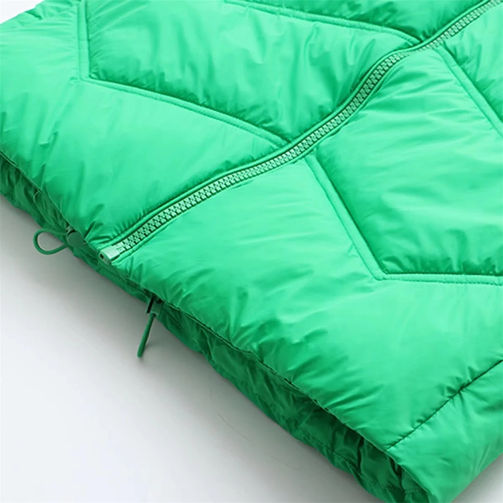 KEYANKETIAN Women's Down cotton vest fall/winter new High Street wave quilted stand collar zipper sleeveless cotton jacket