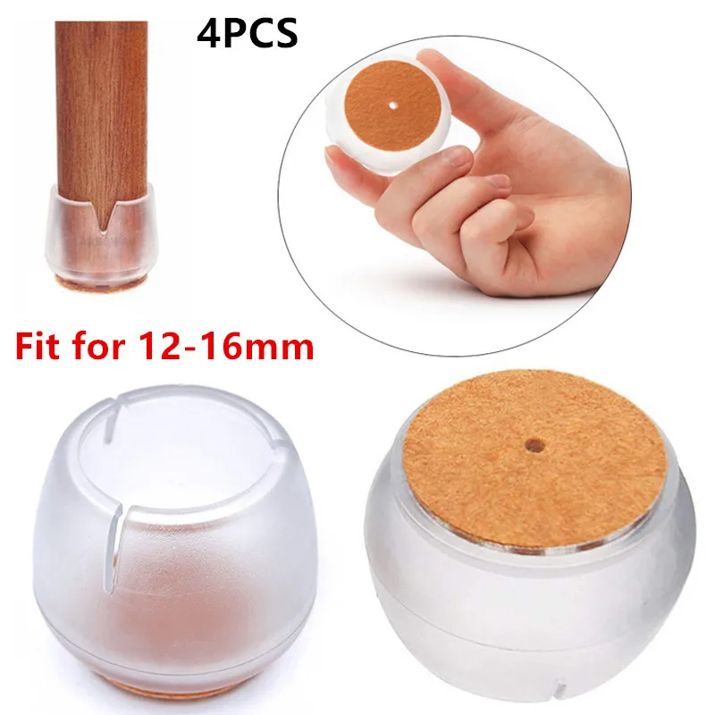 

4Pcs/Lot Silicone Chair Leg Protectors Caps Feet Pads Furniture Table Foot Covers Round Bottom Non-Slip Floor Protectors