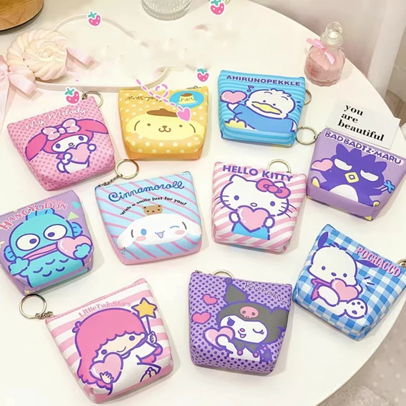 

Sanrio Coin Purse Keychain Cinnamoroll Kuromi Kawaii Cute Anime Storage Cartoon Backpack Pendant Toys Festivals Gifts Girls