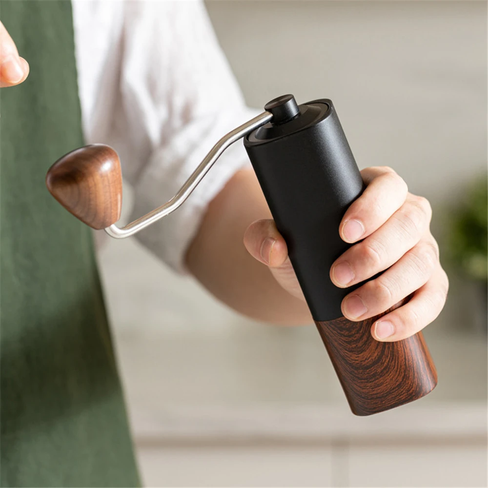 

Ручная кофемолка, портативная мельница для приготовления кофе с круглым захватом, из нержавеющей стали