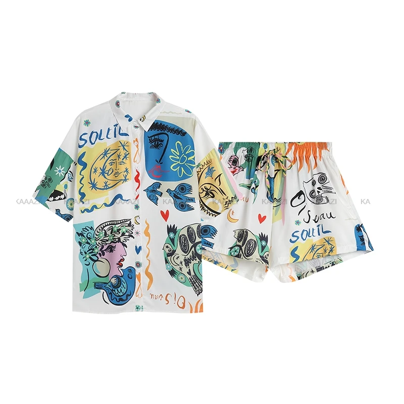 Трендовая блузка с коротким рукавом рубашка женские повседневные пляжные