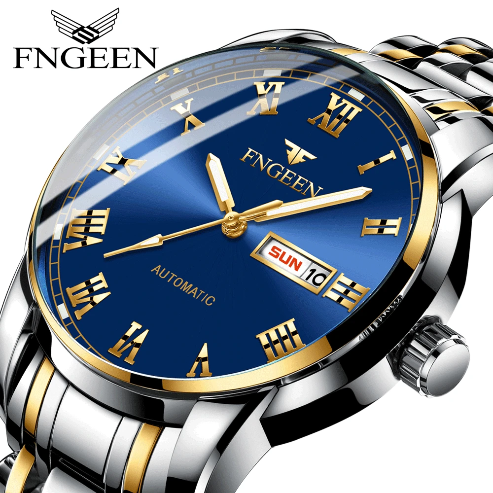 

Модные светящиеся кварцевые часы с функцией календаря, водонепроницаемые мужские деловые часы со стальным ремешком