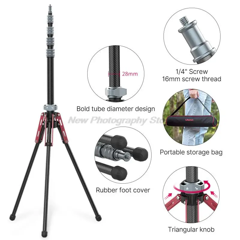 

Ulanzi MT-49 Tripod Monopod Professional Carbon Fiber Digital Camera Tripode Suitable for Travel DSLR Video Camera Stand 195cm