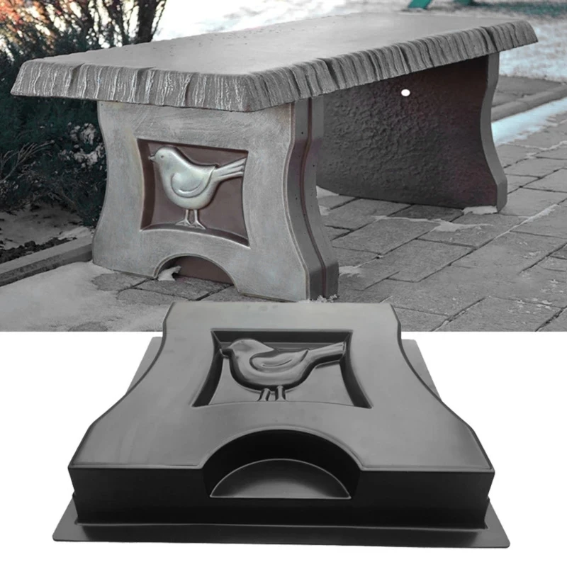 

Promotion! 1Pcs Villa Garden Simulation Stone Bird Chair Bench Leg Mold Cement Concrete Mould Plastic Paving Mould