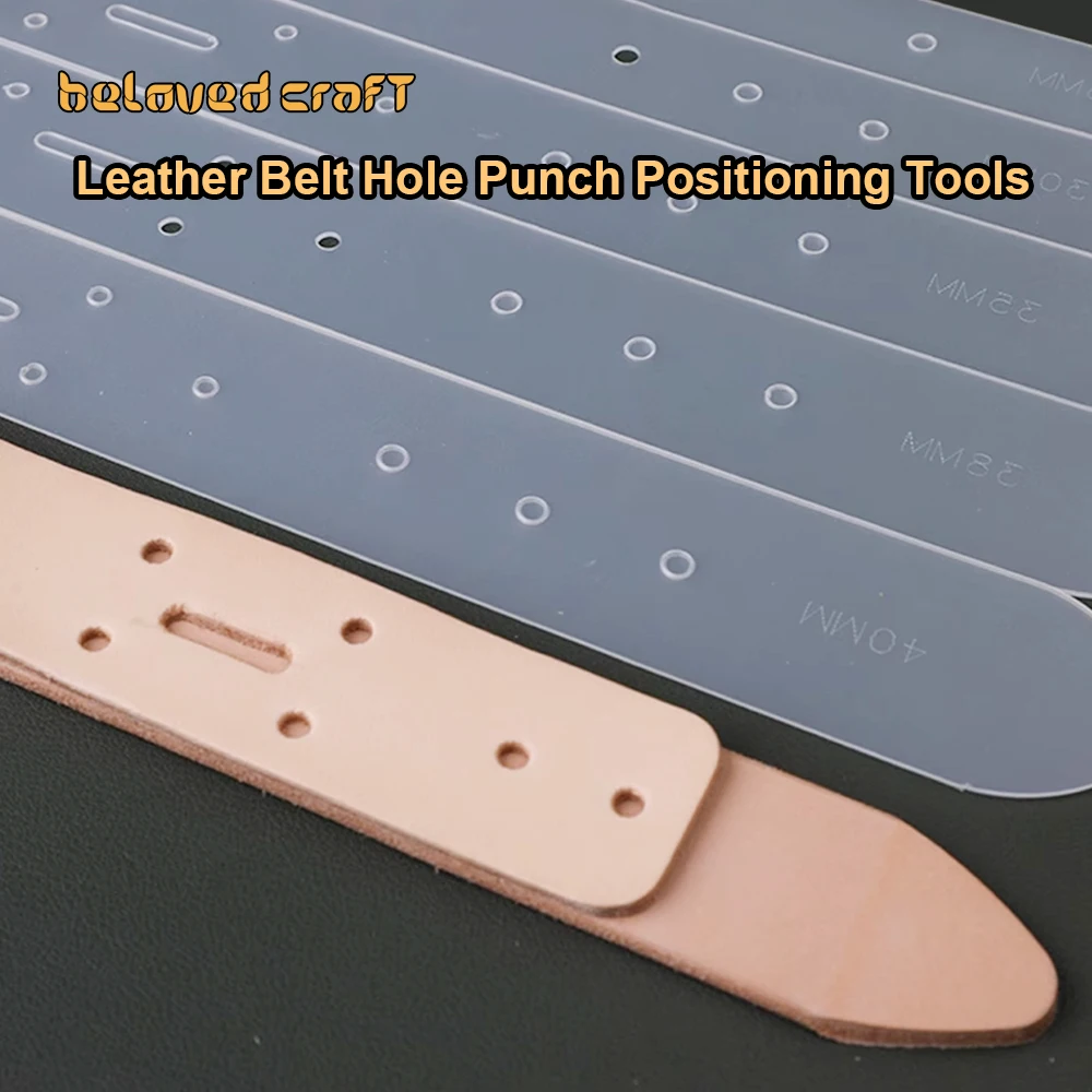 

BelovedCraft 5pcs Leather Belt Hole Punch Positioning Tools Plastic Leather Punching Positioning Template DIY Leather Craft