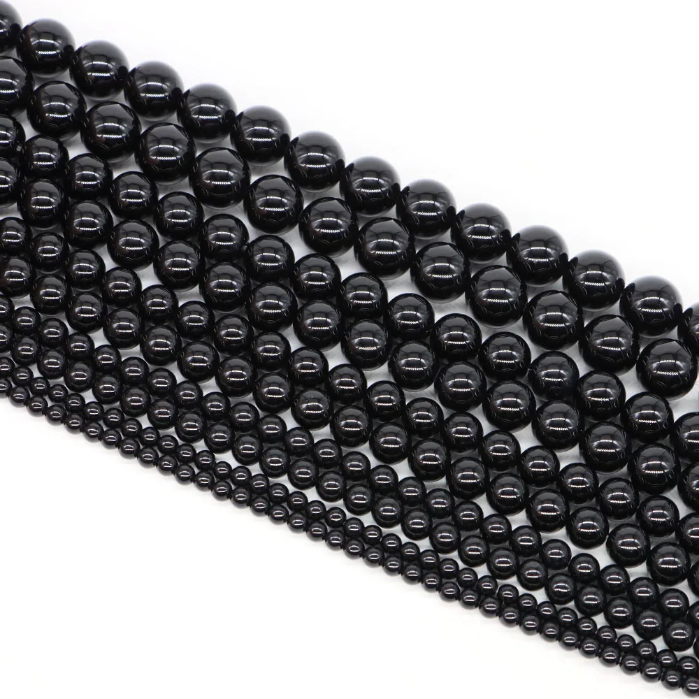 

Черный оникс, круглые камни-разделители 4 6 8 10 12 мм