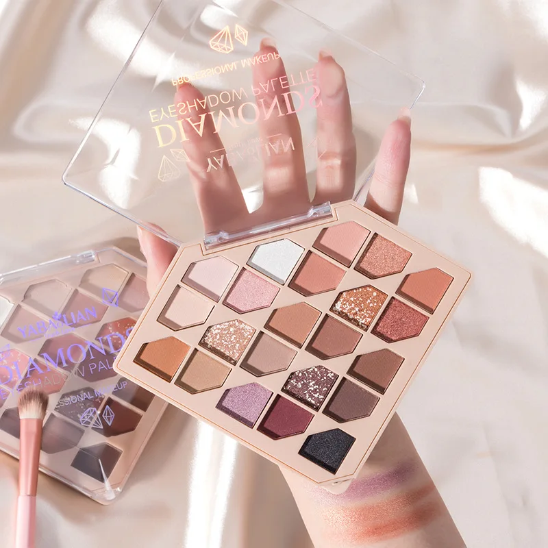 

Блестящие матовые тени для век, 22 цвета, палитра блестящих хайлайтеров, пигментированные Металлические тени для век, палитра, косметическая...