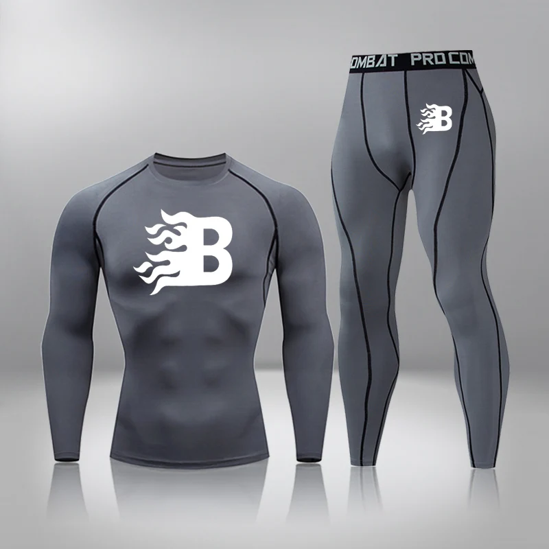 

Men's Thermal Underwear Underpants Kit Sports Compression Gym Clothing Running Tracksuit For Men Fitness Joggers Base Layer Set