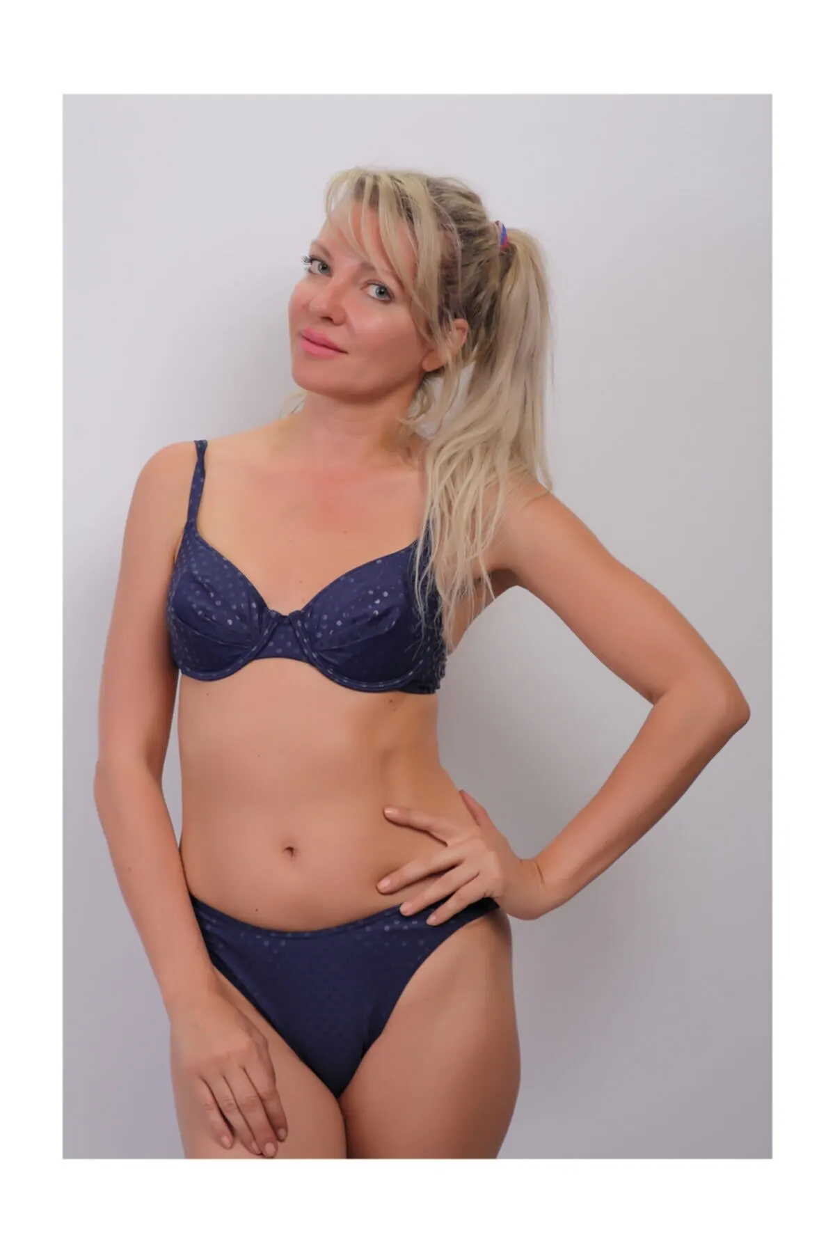 

Women's Bikini Navy Blue Plain Swimwear Lady Swimsuit Sexy Bikini 2022 New Push Up Bikini Set Suit