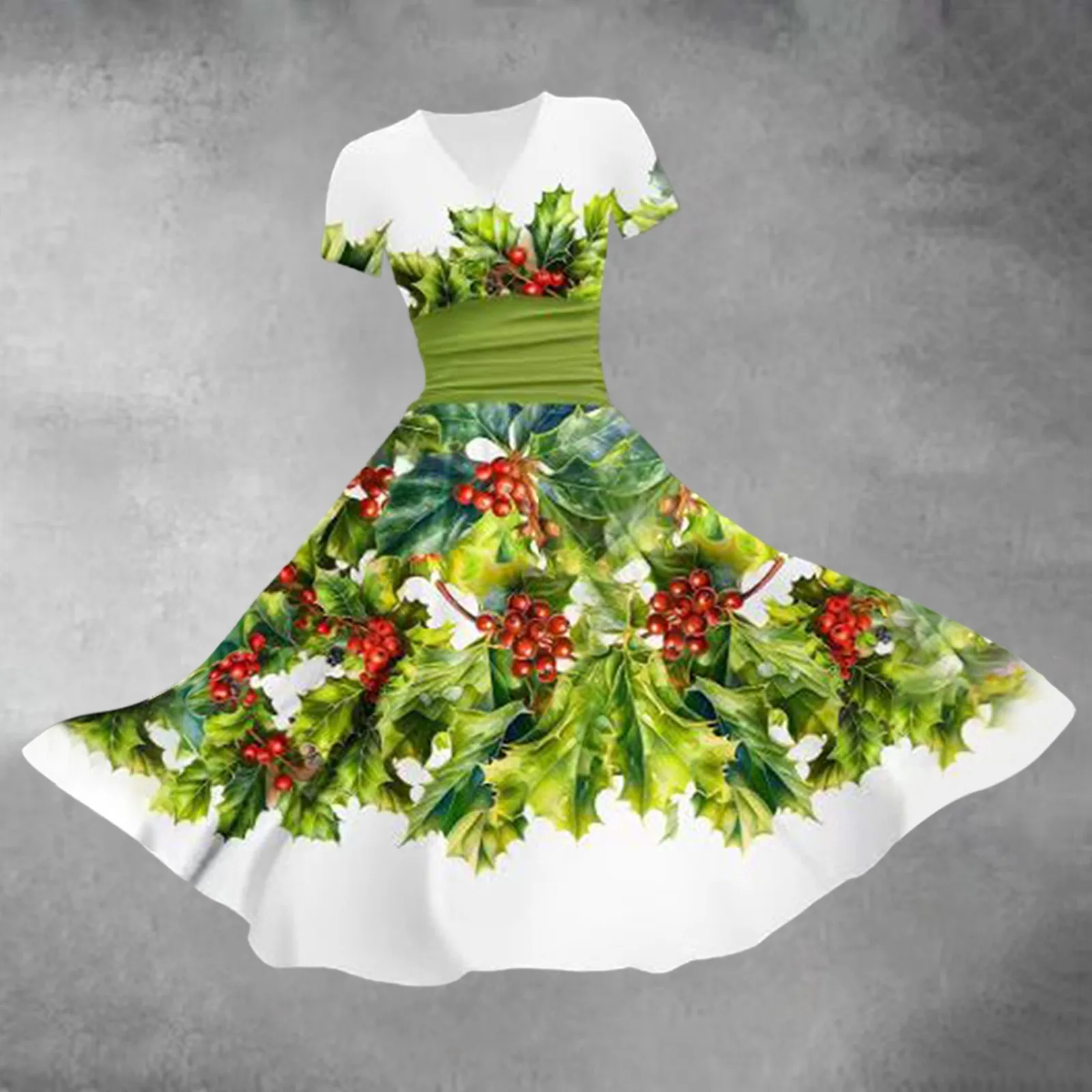 

Женское винтажное платье в стиле рокабилли, белое платье с длинным рукавом, пышной юбкой в стиле 50-60-х годов, элегантный наряд на Рождество, новинка 2023