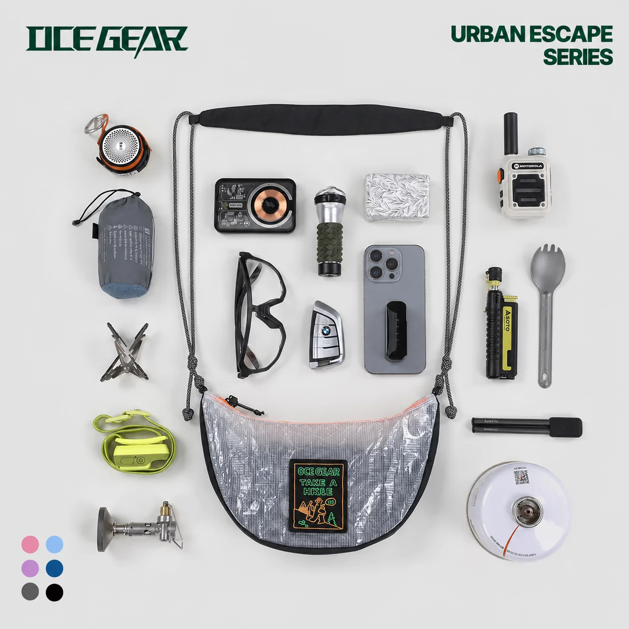Сумка-слинг ECOpak Tech Mesh, ультралегкая, 120 г, в форме полумесяца, водонепроницаемая, 70 фунтов на кв. дюйм, для походов и кемпинга, на плечо, для мужчин и женщин (art.: 3920da150b2c0) - 3920da150b2c0
