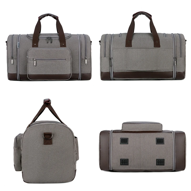 Canvas Travel Duffle Bags Hand Luggage Bag Men Multi-functional Large Organizer Weekender Bag