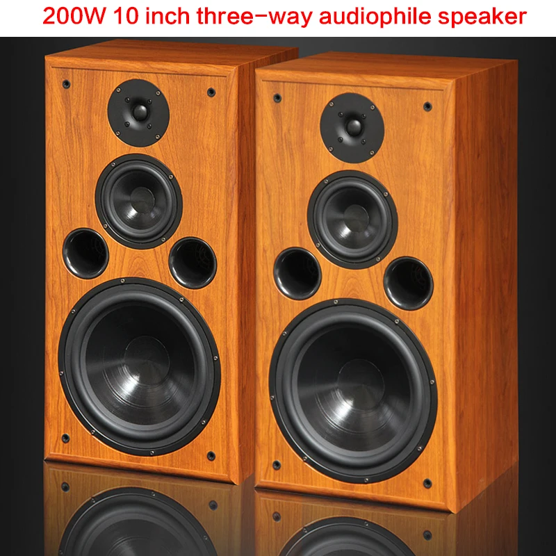 200W 10-inch High-power Audio Speaker Three-way Bookshelf Floor-to-ceiling Hifi Audio Passive Home Theater Enthusiast Speaker