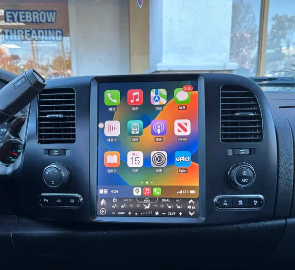 Фото Carplay Tesla Style Android 13 для Chevrolet Silverado GMC Sierra 2007-2013, автомобильное радио, GPS-навигация, мультимедийный плеер, головное устройство №3