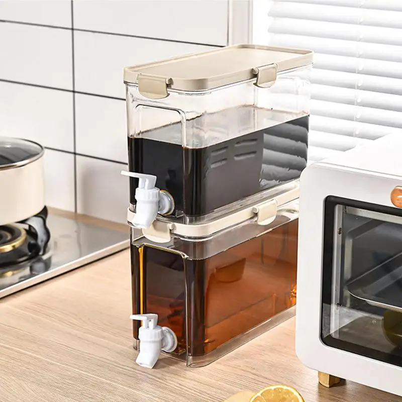 

Beverage Dispense Beverage Tank With Faucet Large Capacity Fridge Organizers Food Grade Cold Water For Family Holiday Parties