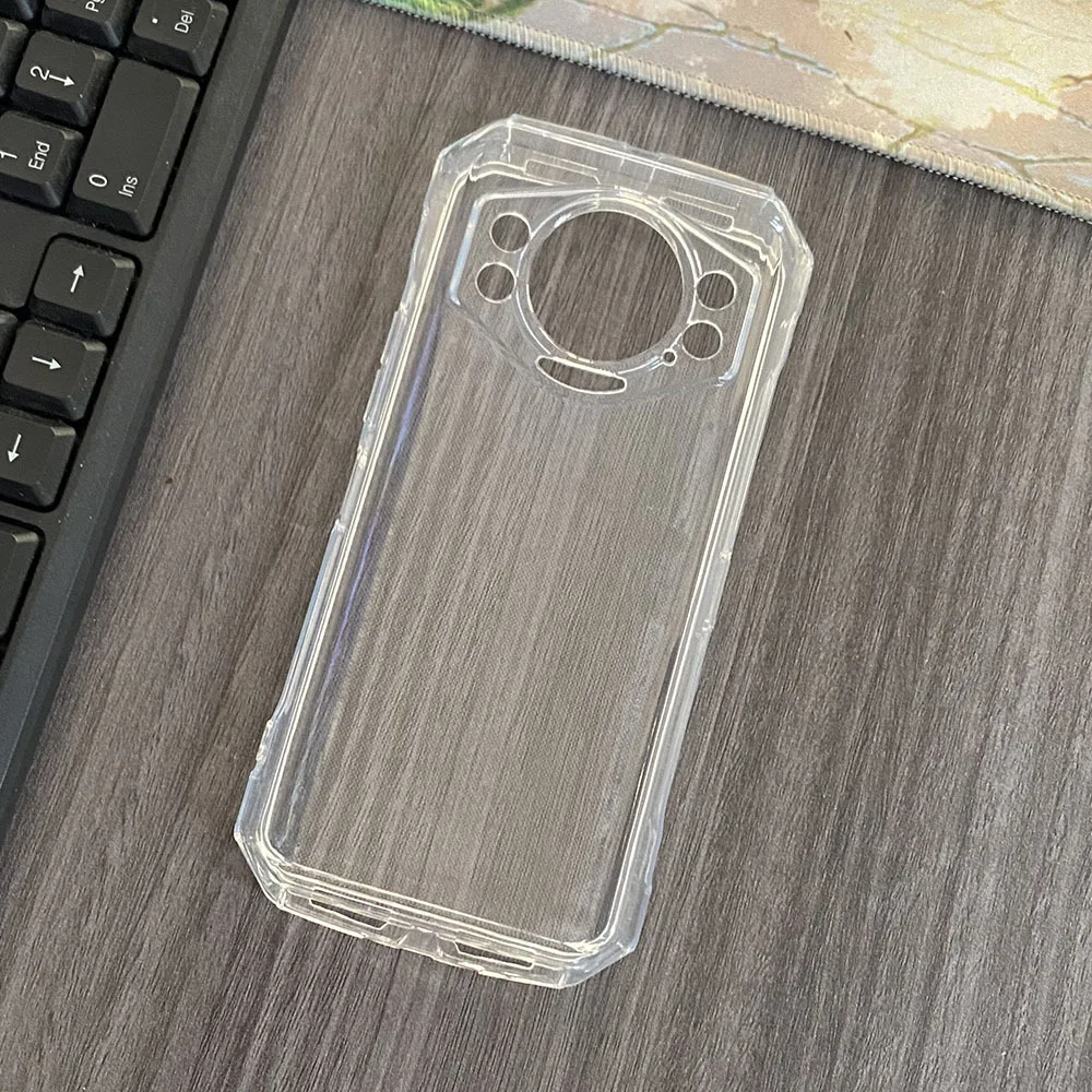 Мягкий чехол из ТПУ для телефона Doogee S Cyber черный прозрачный силиконовый защитный