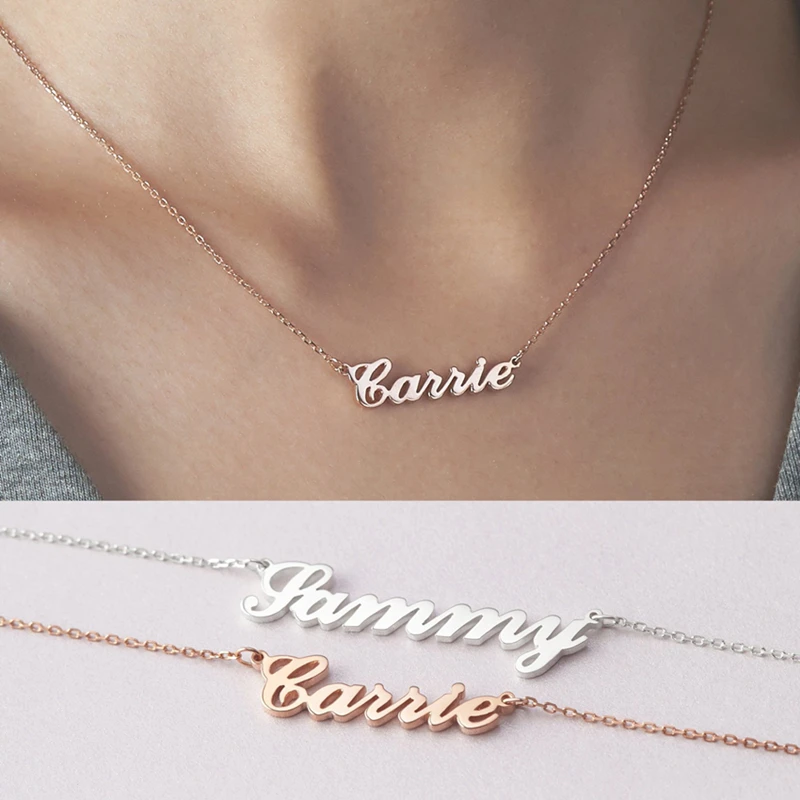 High Quality Stainless Steel Custom Name Necklace For Women Jewelry Personalized Nameplate collares para mujer