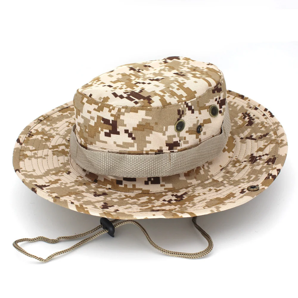 

Panama Bucket Hat Outdoor Men Summer Fishing Hunting Military Safari Boonie Cotton Unisex Women Summer Bob Sun Camo Amy Green