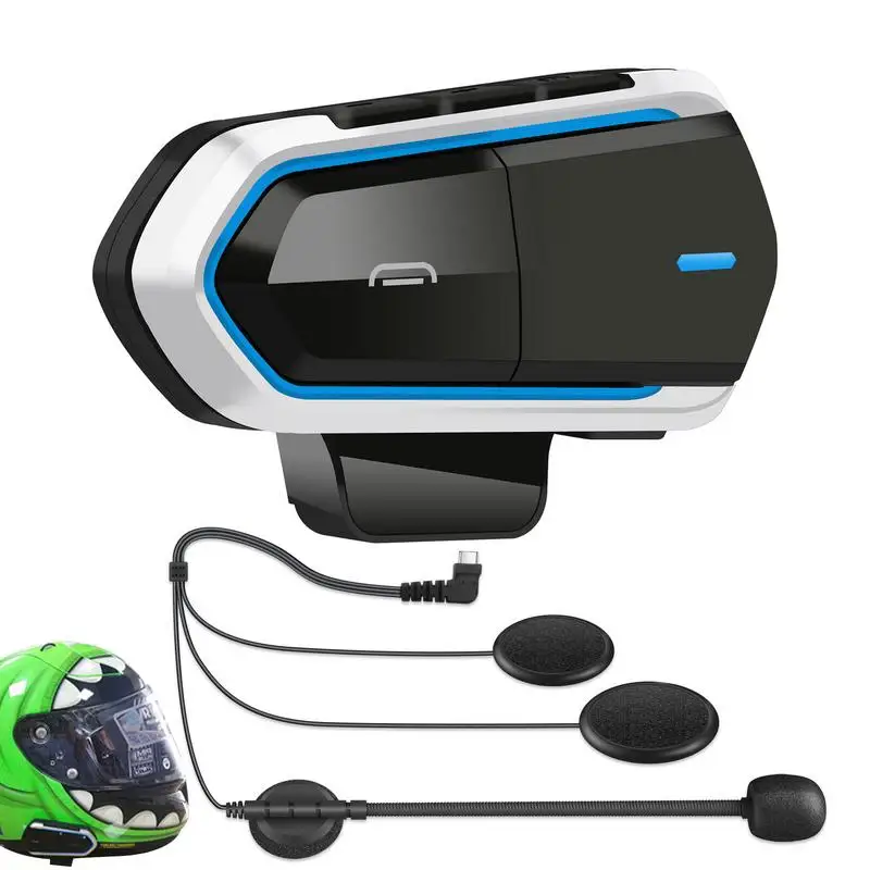 

Motorcycle Mic Compact Motorcycle Headset With FM Radio Riders Intercom Motorcycle Mic With Noise Cancellation