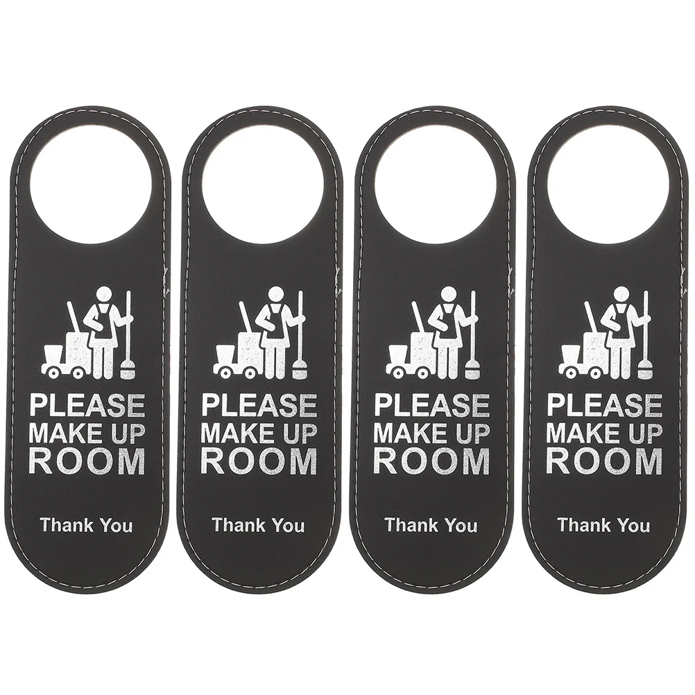 

4 Pcs Double Side Door Sign Make Up Room Not Disturb Hanger Reversible Listing Hotel