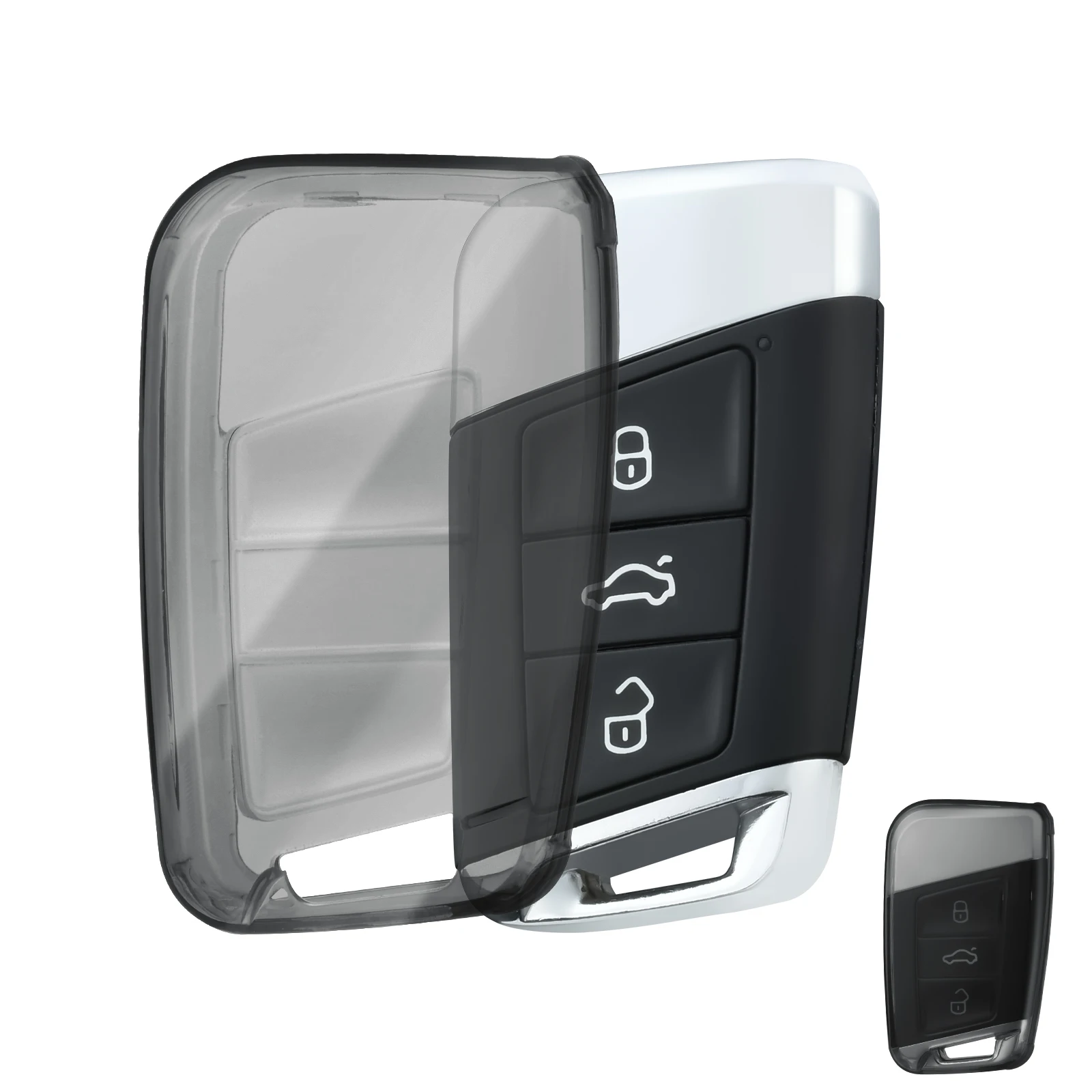 

Для Volkswagen Passat B8 CC Arteon Magotan GTE Skoda Fabia Superb A7 Tiguan Kodiaq MK2 Прозрачный чехол из ТПУ для автомобильного брелока VW