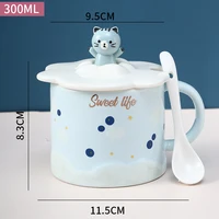 cute animal with cap cartoon ceramic cup literature and art small fresh mug water cup student gift ins cup