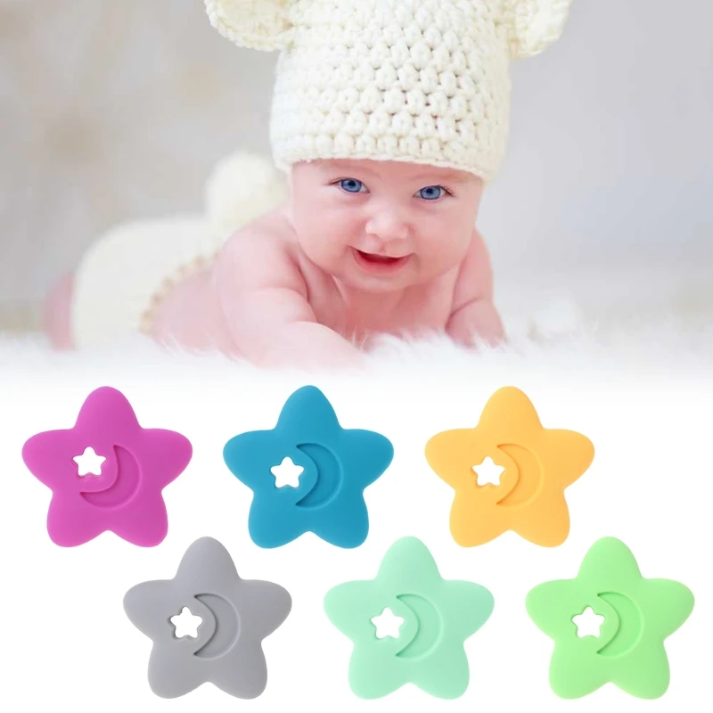 

N80C Baby Teether Silicone Star Teething Toys Safe Care Newborn Chewing Bite Nursing