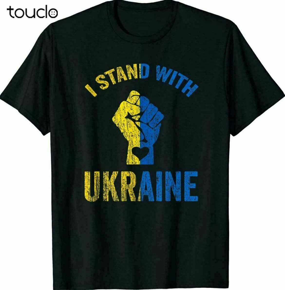 

Футболка с подставкой и украинским флагом