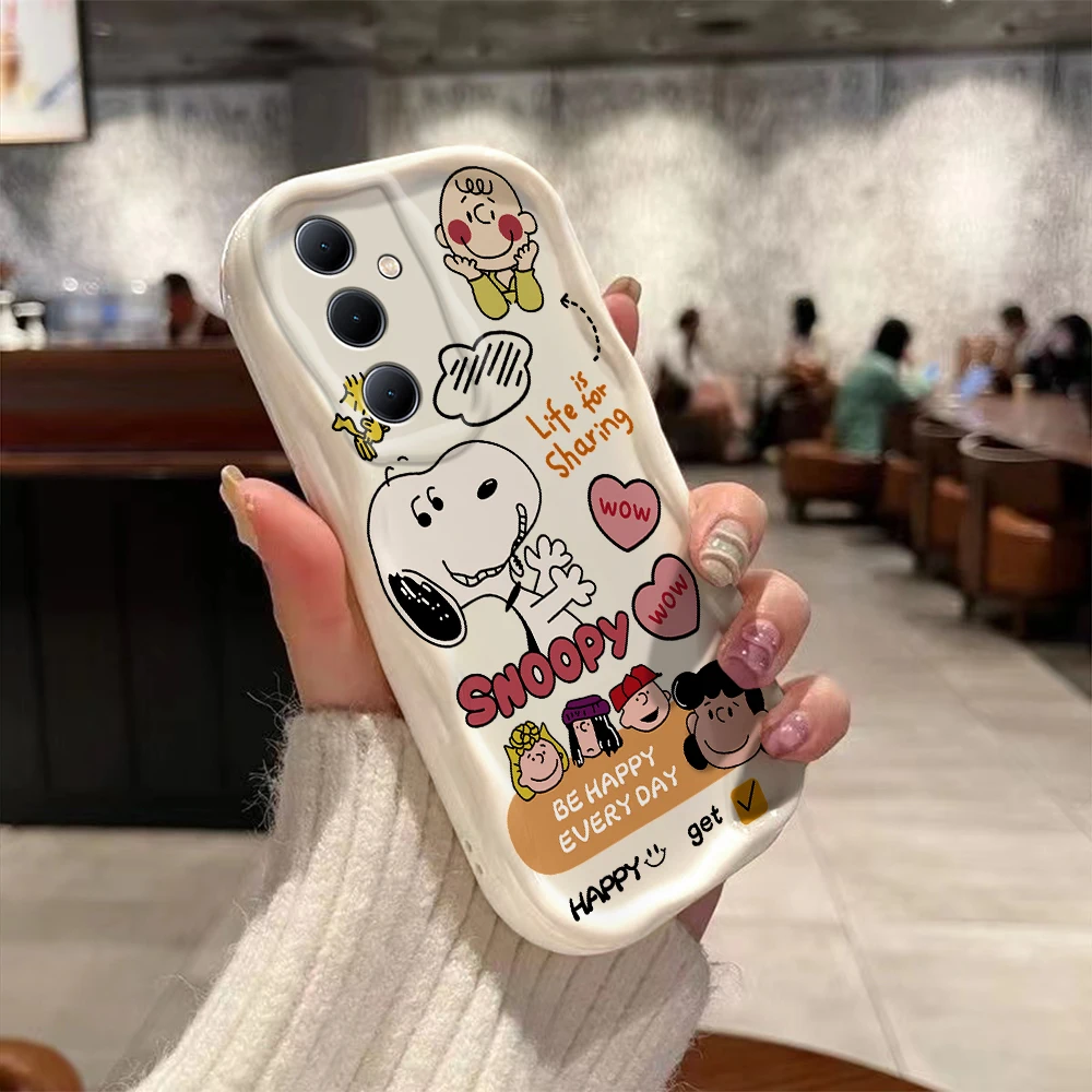 Милый чехол Anime Snoopys 3D Wave для Xiaomi Redmi 13C 12 12C 10 10C 9 9C A1 A2 K50 K40 Note 13 11 Pro Plus 4G 5G Cover
