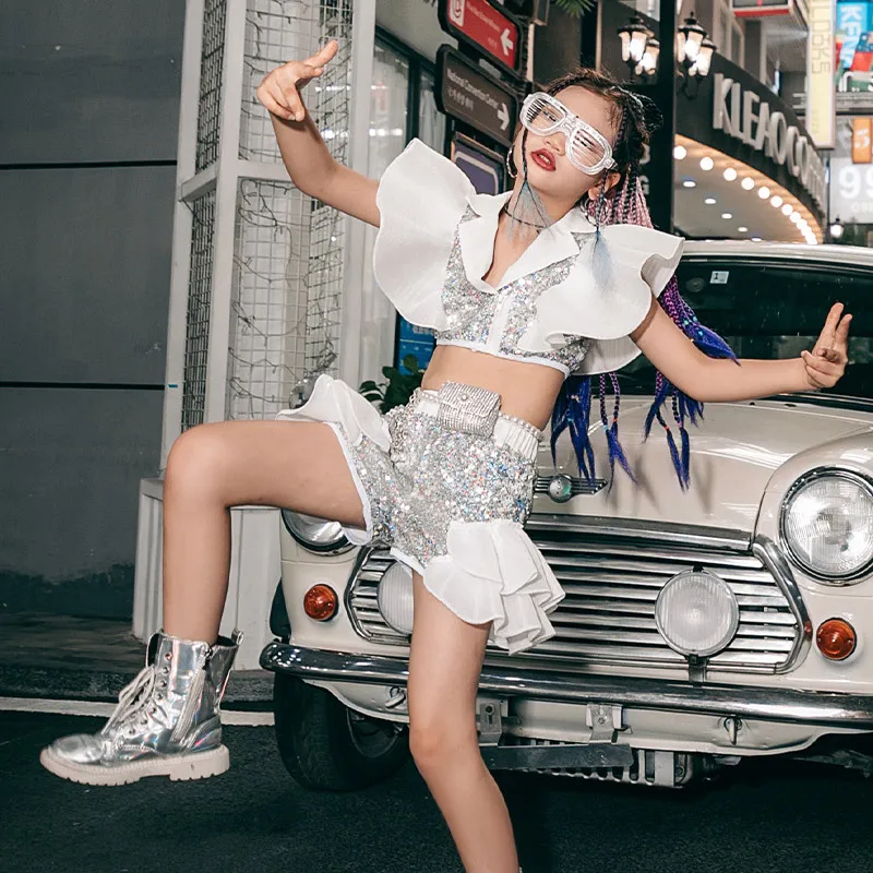 Детские джазовые уличные танцевальные крутые костюмы для девочек модная уличная