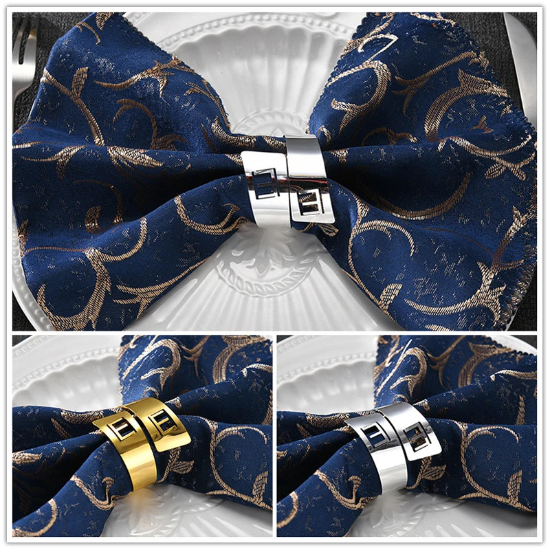 

1PC Desktop decorative ring E-shaped Napkin buckle Napkin ring Letter E-shaped Napkin ring