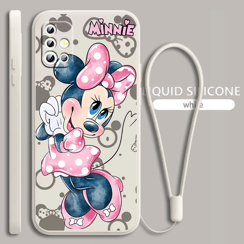 

Minnie Mouse Anime For Samsung Galaxy A71 A51 A81 A91 A41 A31 A21S A11 A01 A50 A30 A20S 4G 5G Liquid Rope Phone Case Coque Capa